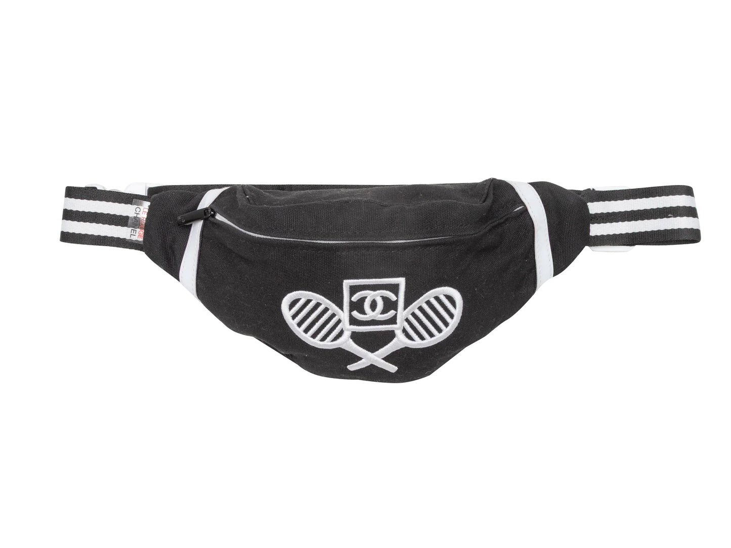 Black & White Chanel VIP Gift Tennis Motif Belt Bag