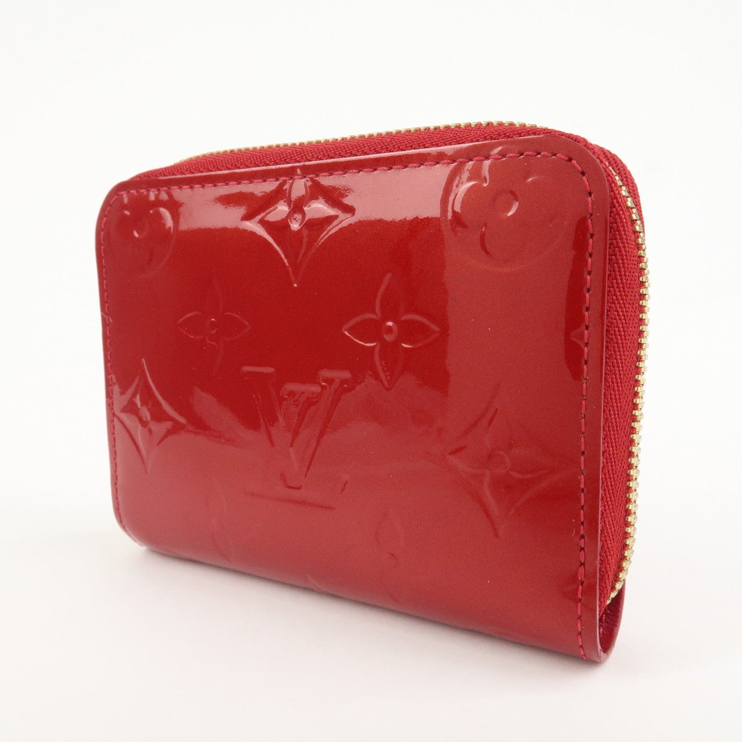 Louis Vuitton Monogram Vernis Leather Zippy Coin Purse Red M93608  d