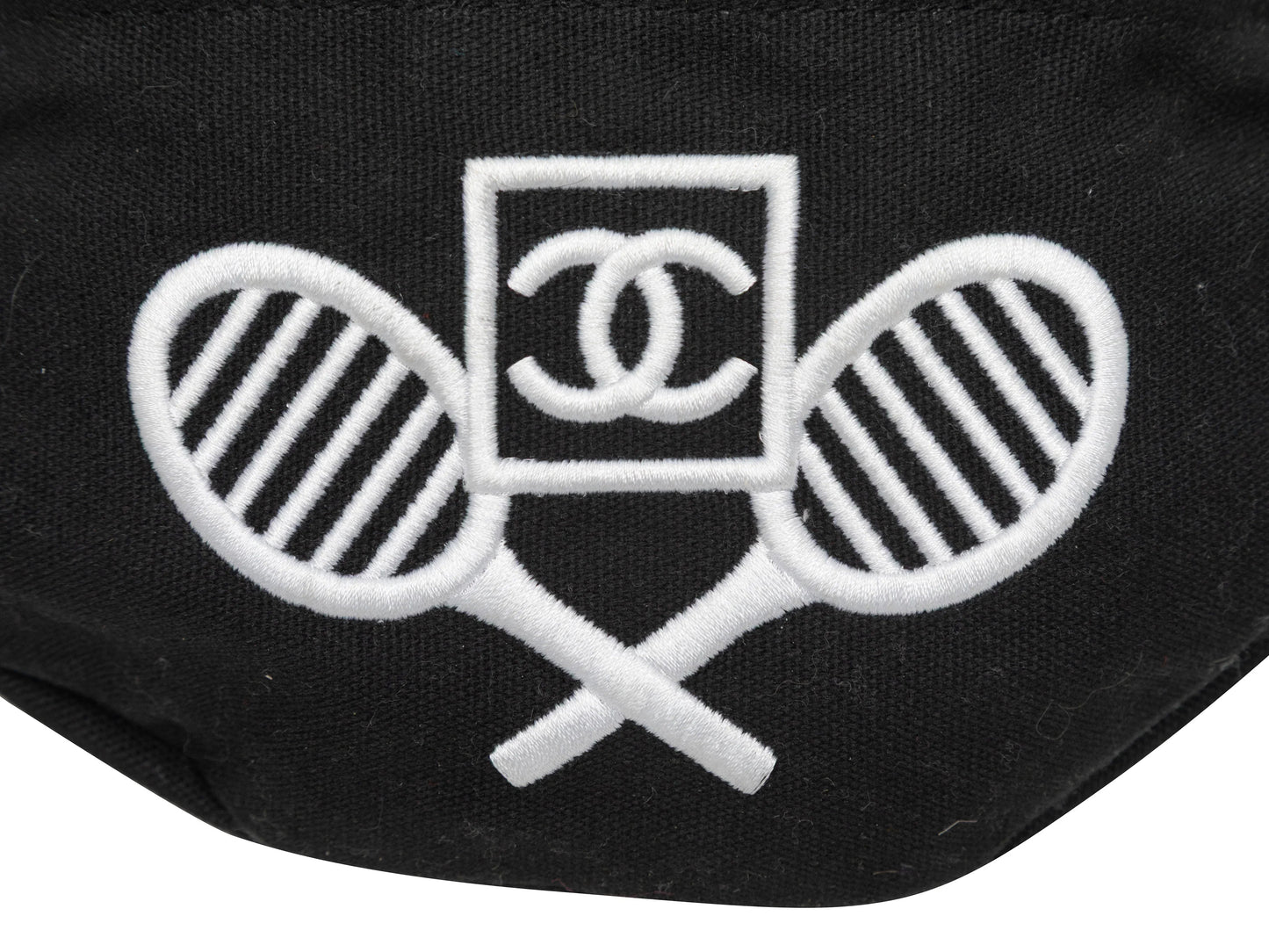 Black & White Chanel VIP Gift Tennis Motif Belt Bag