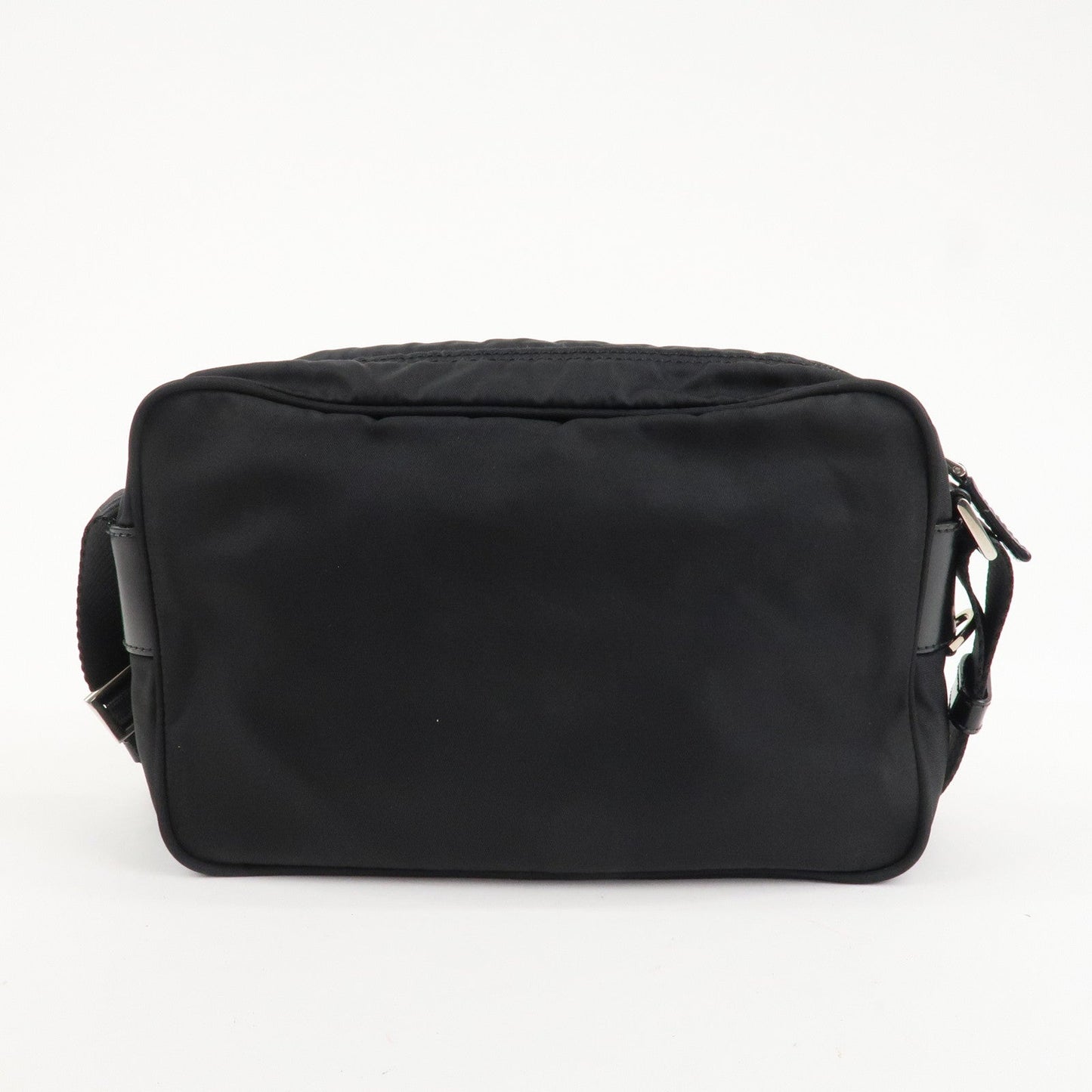 PPRADA Triangle Logo Nylon Leather Shoulder Bag NERO Black BT0166  d