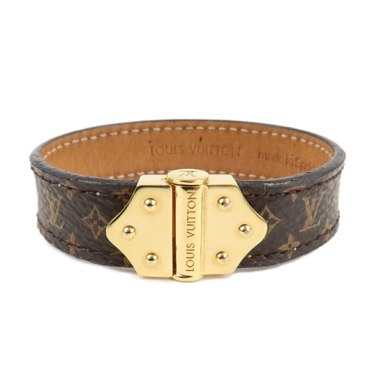 Louis Vuitton Monogram Bracelet Spirit Bangle Gold HDW M6689  d
