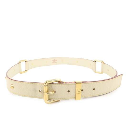 Louis Vuitton Ceinture Suhari Large Leather Belt Blanc M6870U