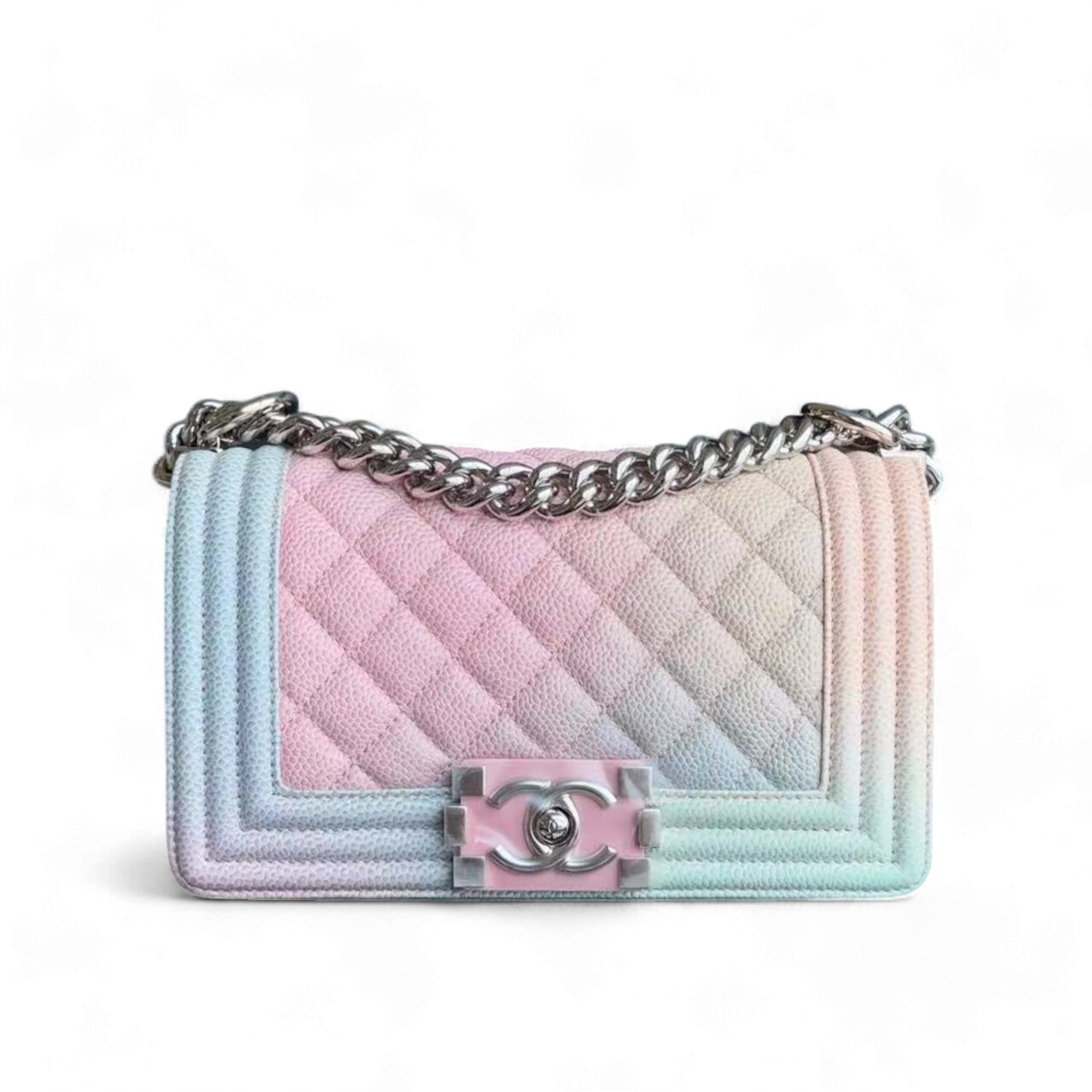 *Un d* Chanel Boy Small Bag - Caviar Quitled Rainbow Calfskin Series 25