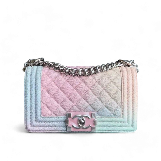 *Un d* Chanel Boy Small Bag - Caviar Quitled Rainbow Calfskin Series 25
