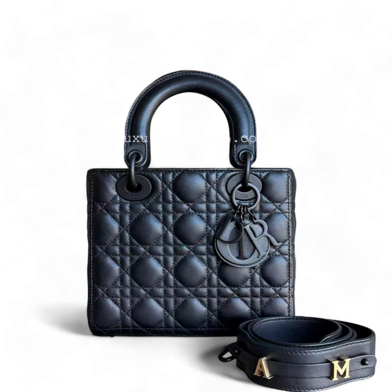 Dior Lady Small ABC - All Black Cannage Calfskin Black Hardware