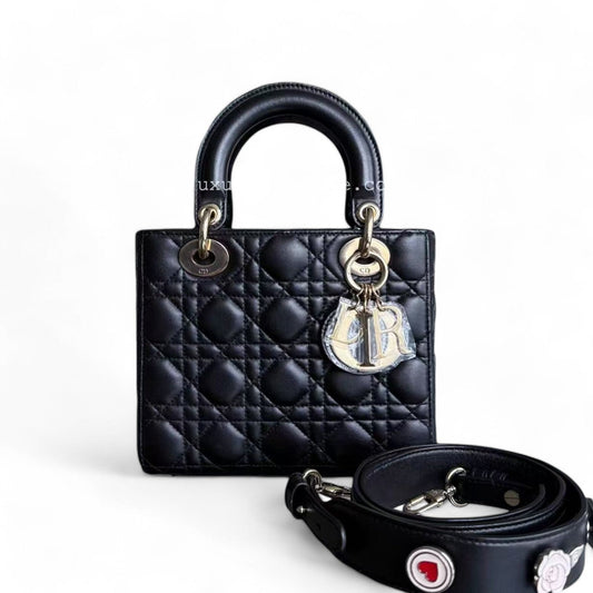 Dior Lady Small - Cannage Lambskin Black Gold Hardware