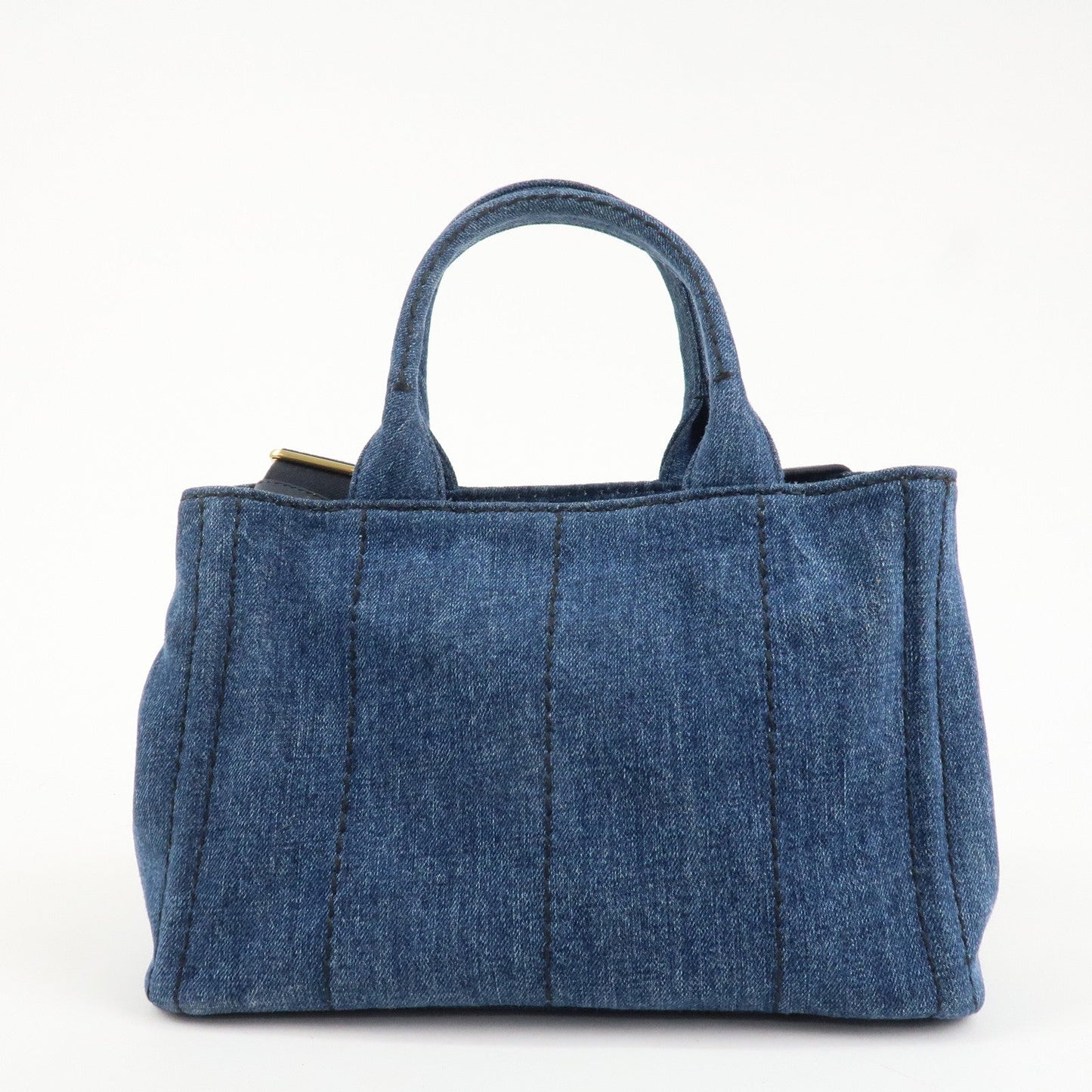 PRADA Canapa Denim 2Way Bag Hand Bag Shoulder Bag Navy B2642B  d
