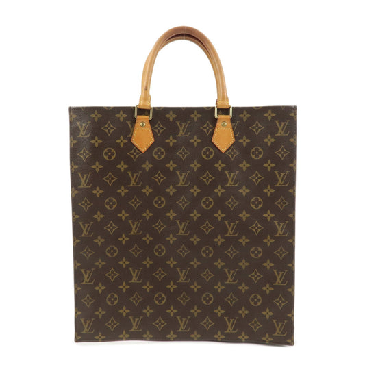 Louis Vuitton Monogram Sac Plat Tote Bag Hand Bag Brown M51140