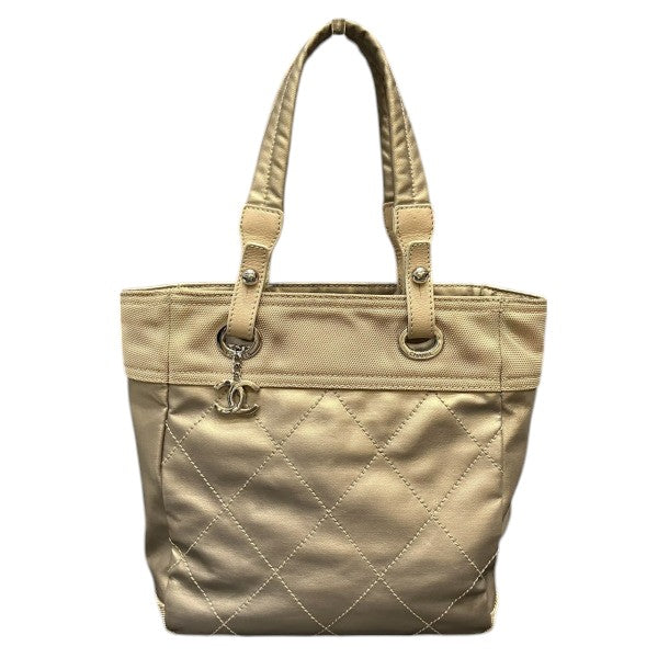 Chanel Paris Biarritz PVC Canvas Leather Tote Bag
