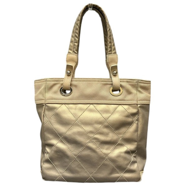 Chanel Paris Biarritz PVC Canvas Leather Tote Bag