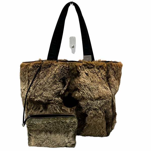 Chanel Rabbit Fur Leather Tote Bag