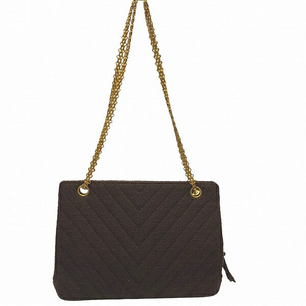 Chanel Chevron Tweed Shoulder Bag