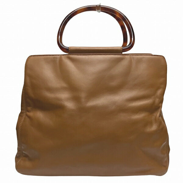 Chanel Coco Mark Calf Leather Wood Handle Handbag