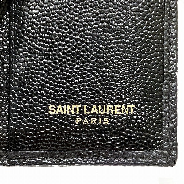 Saint Laurent Quilted V Stitch Leather Trifold Wallet