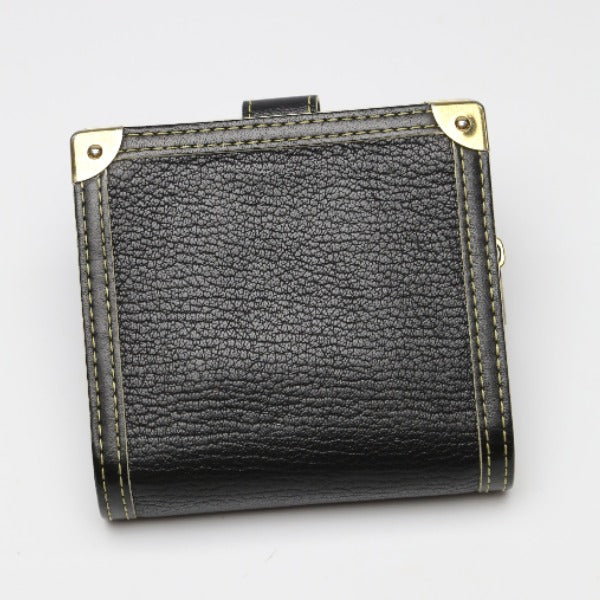 LOUIS VUITTON Bifold Wallet M91828 leather black Fastener Coin Pocket Suhari Compact zip mens(Unisex)  d