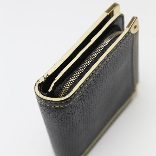 LOUIS VUITTON Bifold Wallet M91828 leather black Fastener Coin Pocket Suhari Compact zip mens(Unisex)  d