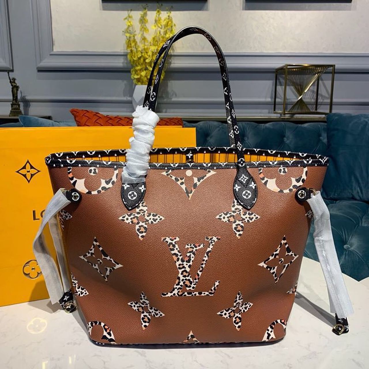 Top Quality Neverfull MM Tote Bag Monogram Jungle Canvas Black For Women,  Shoulder Bags 12.2in/31cm Top Quality M44676
