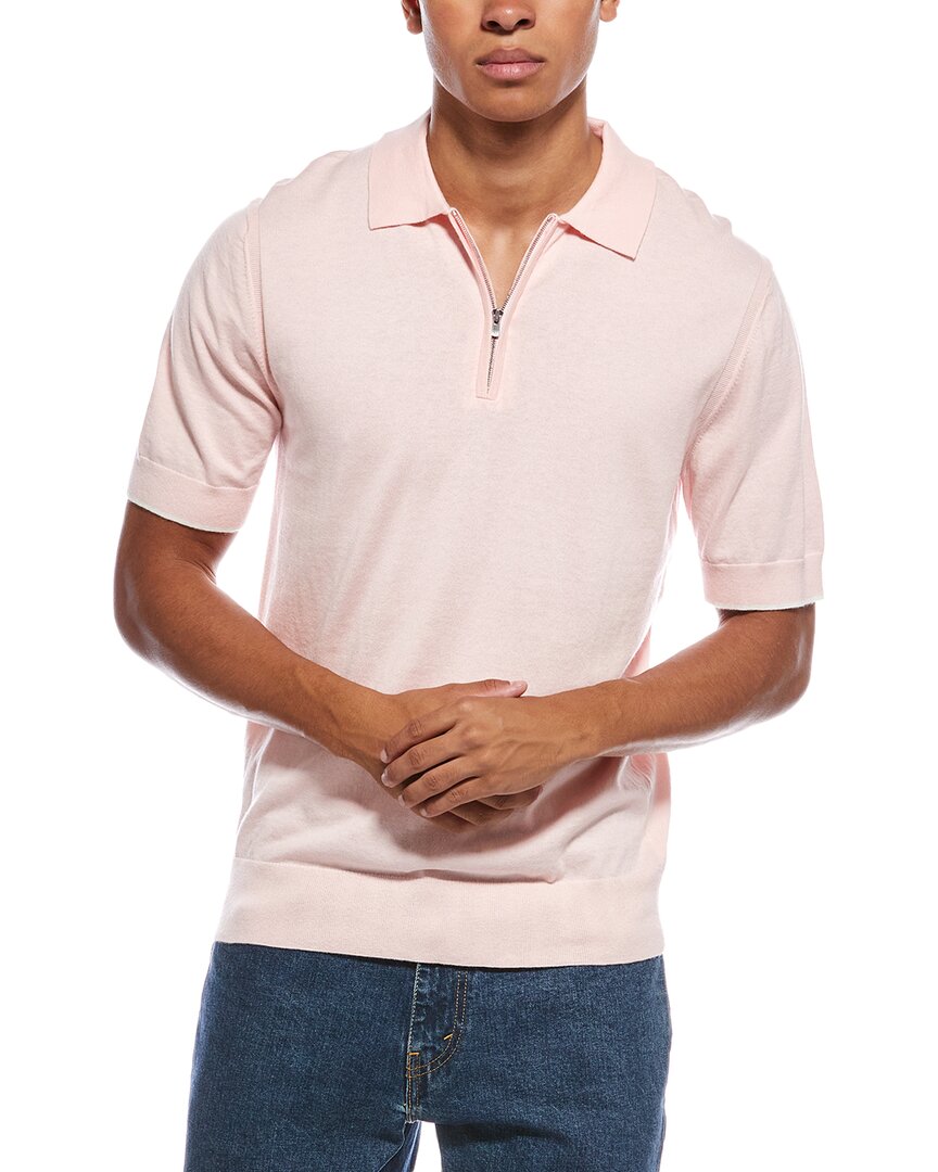 N.Peal Polo Zip Cashmere-Blend Sweater