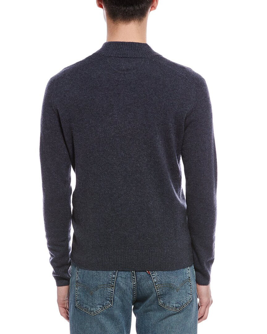 Raffi Textured 1/4-Zip Cashmere Mock Neck Sweater