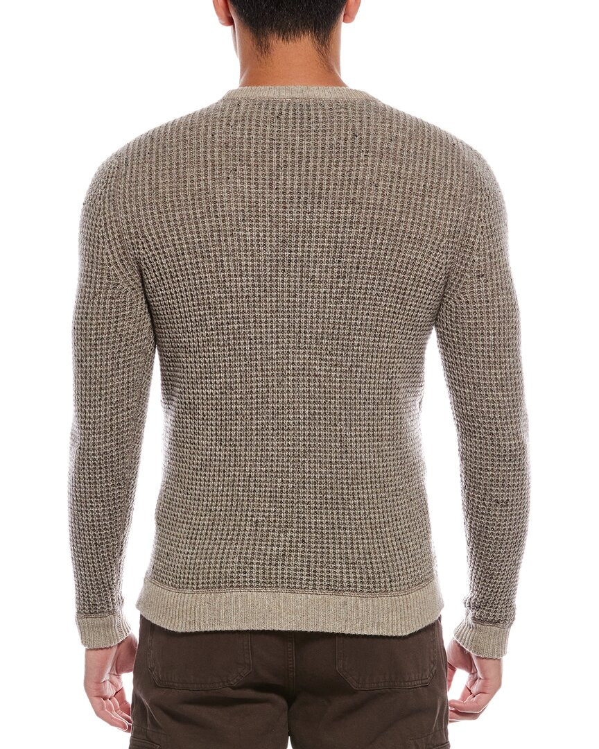 Autumn Cashmere Wool & Cashmere-Blend Waffle Crewneck Sweater