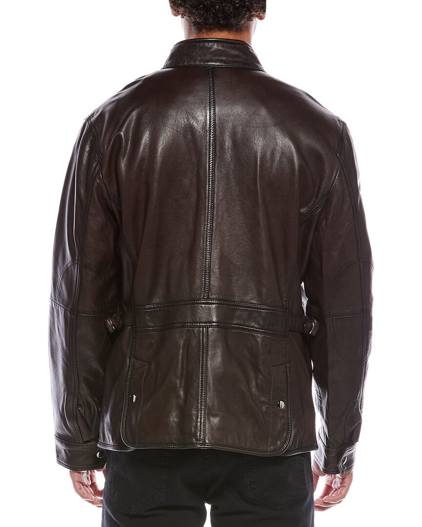 Elie Tahari Burnished Leather Field Jacket