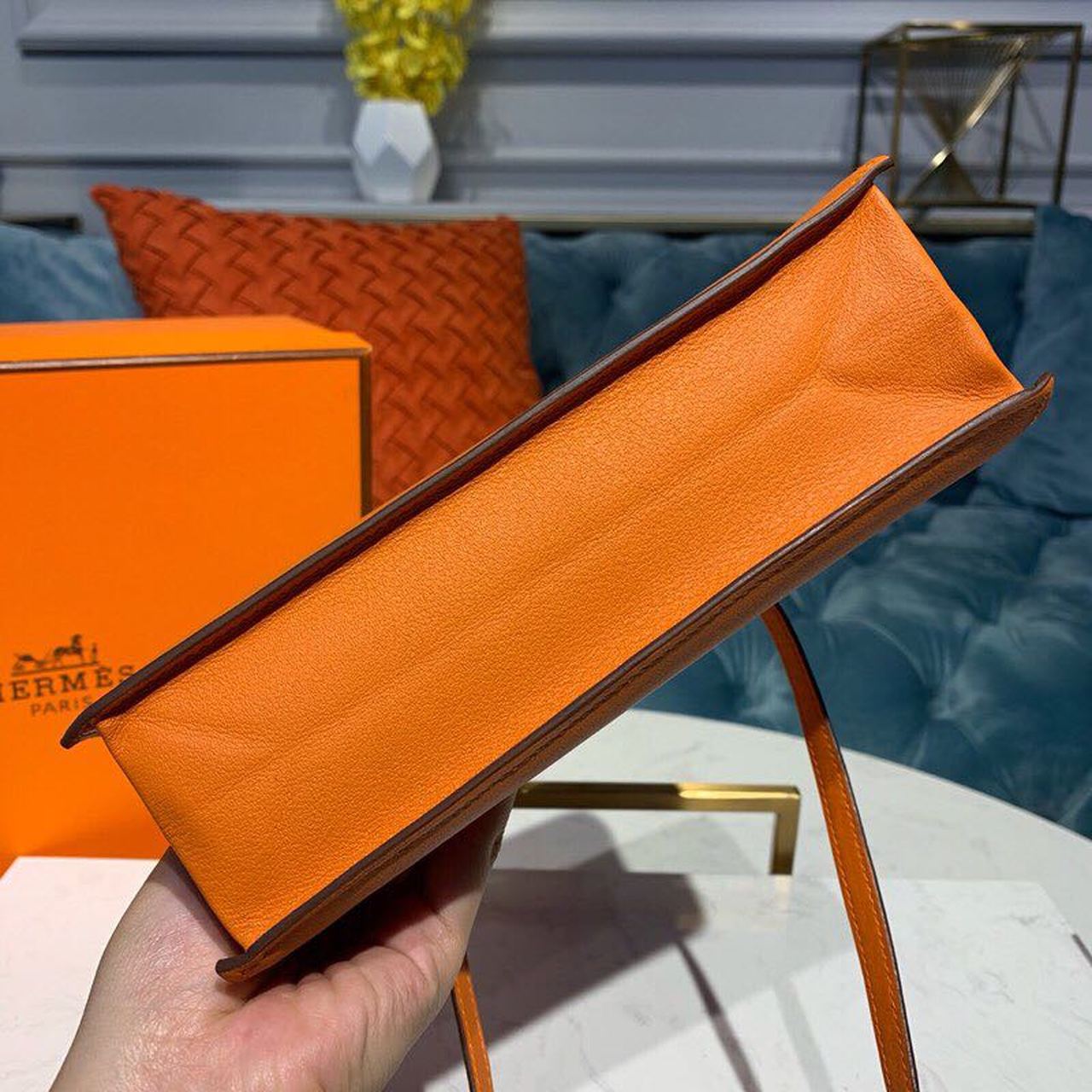 Top Quality Kelly Danse II Bag Swift Orange Gold Hardware For Women 8.7in/22cm