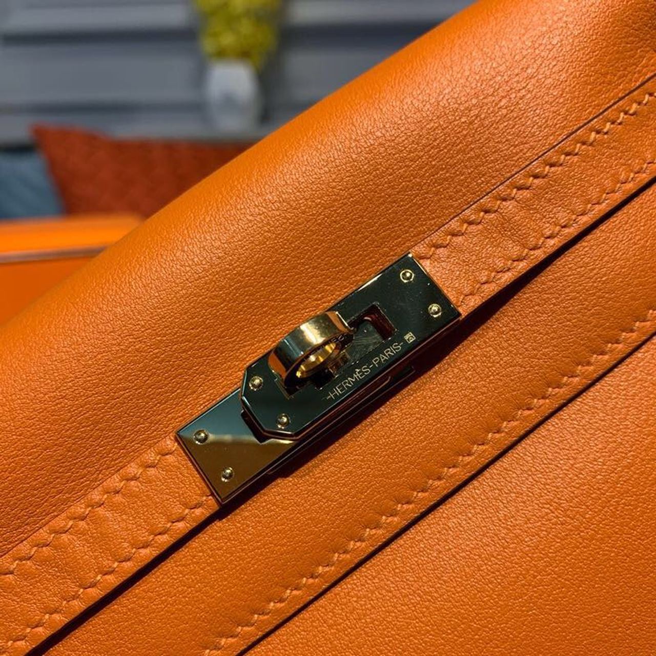 Top Quality Kelly Danse II Bag Swift Orange Gold Hardware For Women 8.7in/22cm