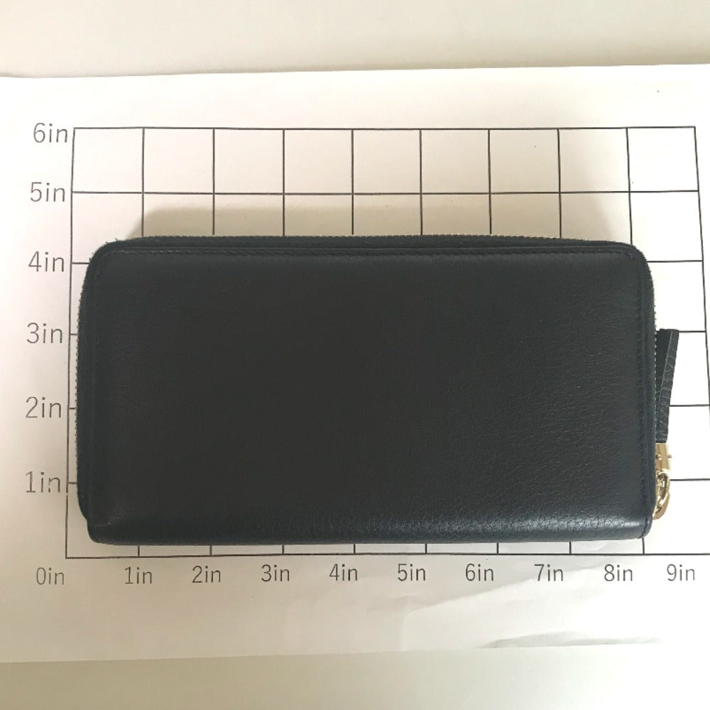 GUCCI Long Wallet Purse 308004 0359 leather black Round zip Soho Women