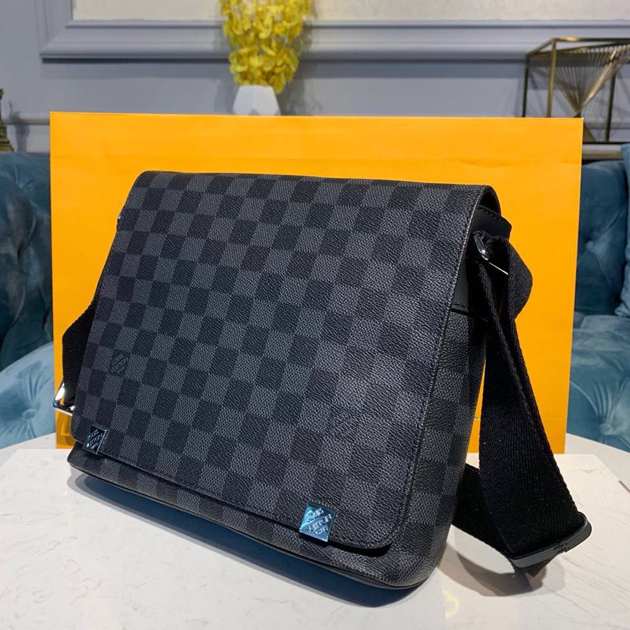 Top Quality Top Qualitystrict PM Damier Graphite Canvas For Men, Bags, Shoulder And Crossbody Bags 9.8in/25cm Top Quality N41028