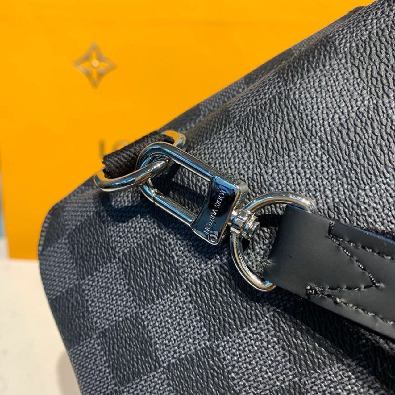 Top Quality Avenue Sling Bag Damier Graphite Canvas Blue For Men, Bags, Crossbody Bags 12.2in/31cm Top Quality N40008