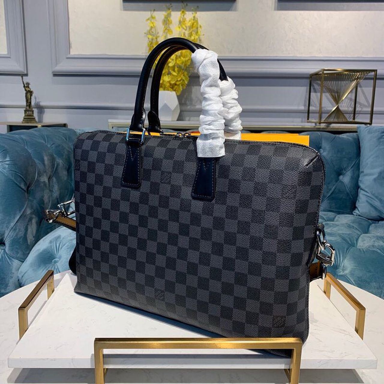Top Quality Porte Documents Jour Bag Damier Graphite Canvas For Men, Bags 14.5in/37cm Top Quality N48224