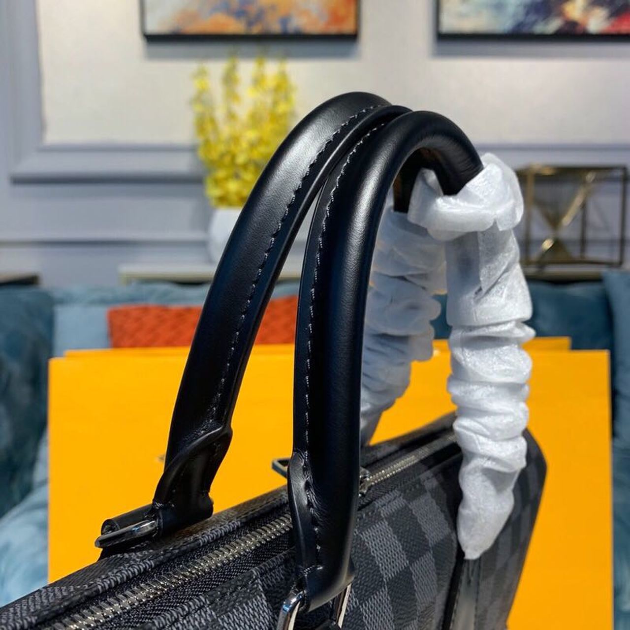 Top Quality Porte Documents Jour Bag Damier Graphite Canvas For Men, Bags 14.5in/37cm Top Quality N48224