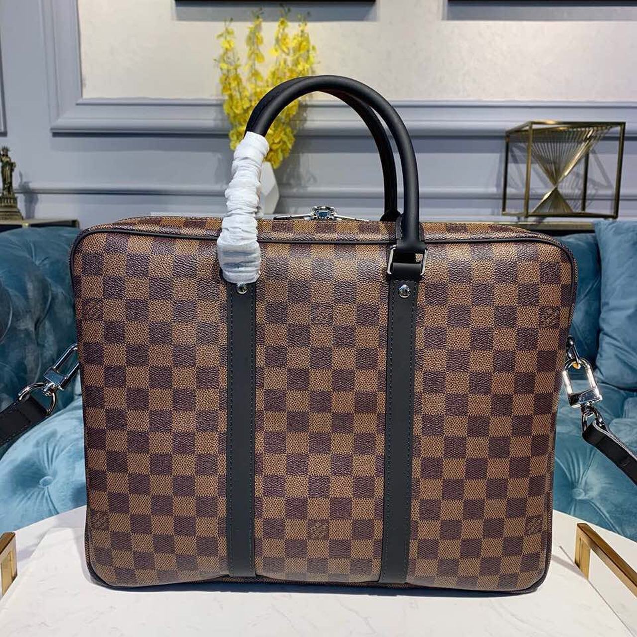 Top Quality Porte Documents Voyage PM Damier Ebene Canvas For Women,  Shoulder And Crossbody Bags 14.6in/37cm Top Quality N41466