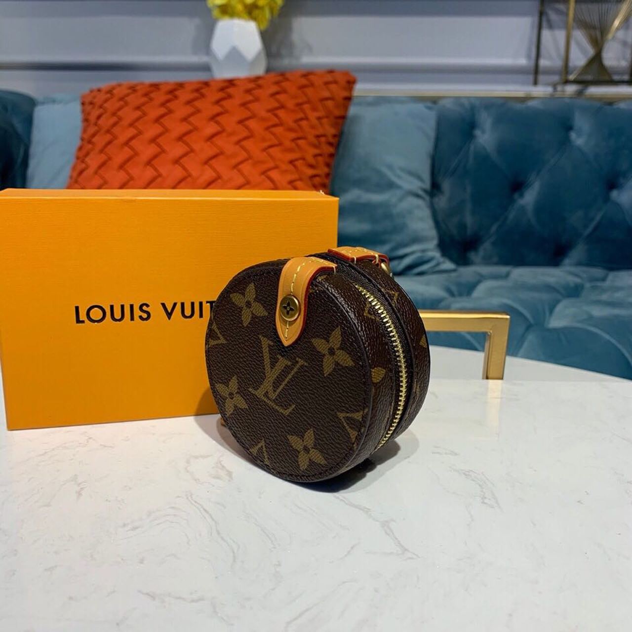 Top Quality Round Case Monogram Canvas By Virgil Abloh For Women, Womens Bags 3.1in/8cm Top Quality M68524