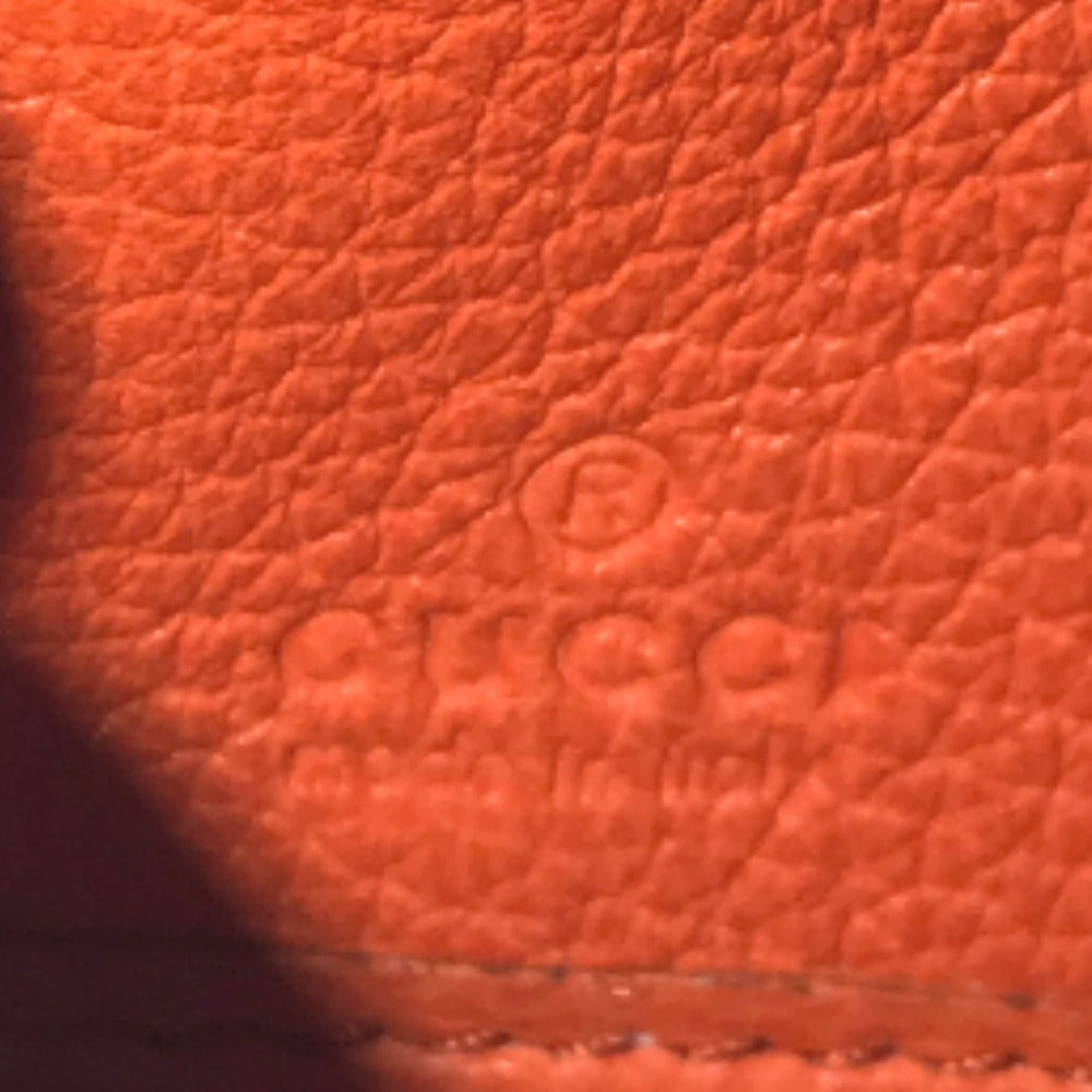 GUCCI Long Wallet Purse 658691 525040 leather Orange Round zip Embossed logo mens(Unisex)