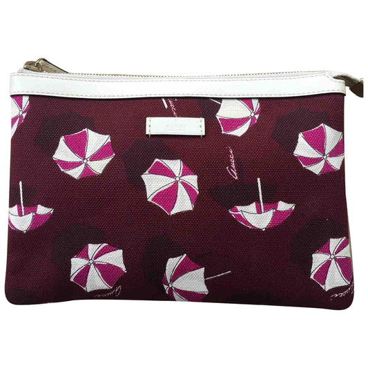 Gucci burgundy cloth clutch bag
