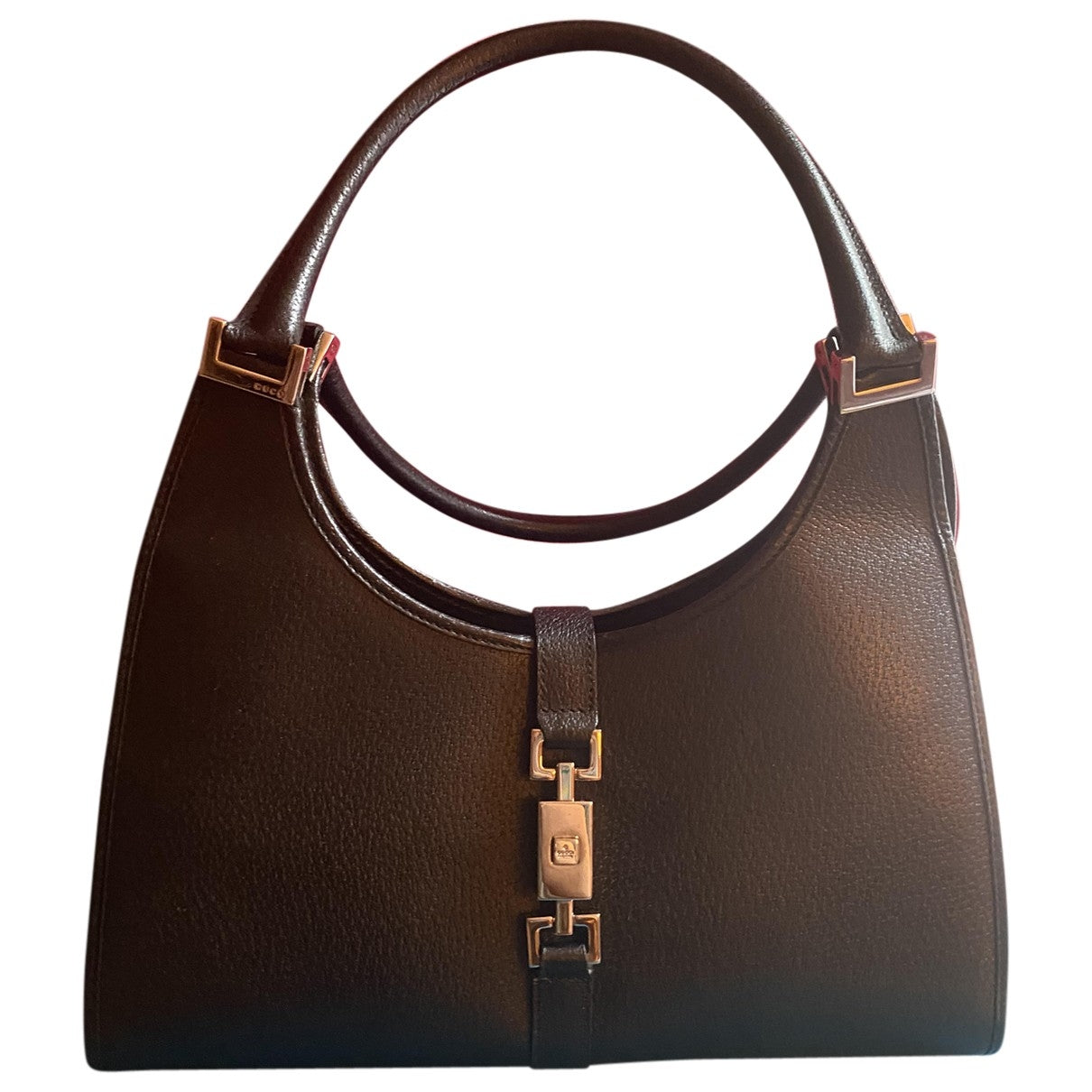 Gucci jackie    black leather handbag