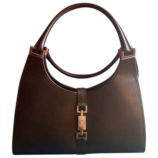 Gucci jackie    black leather handbag
