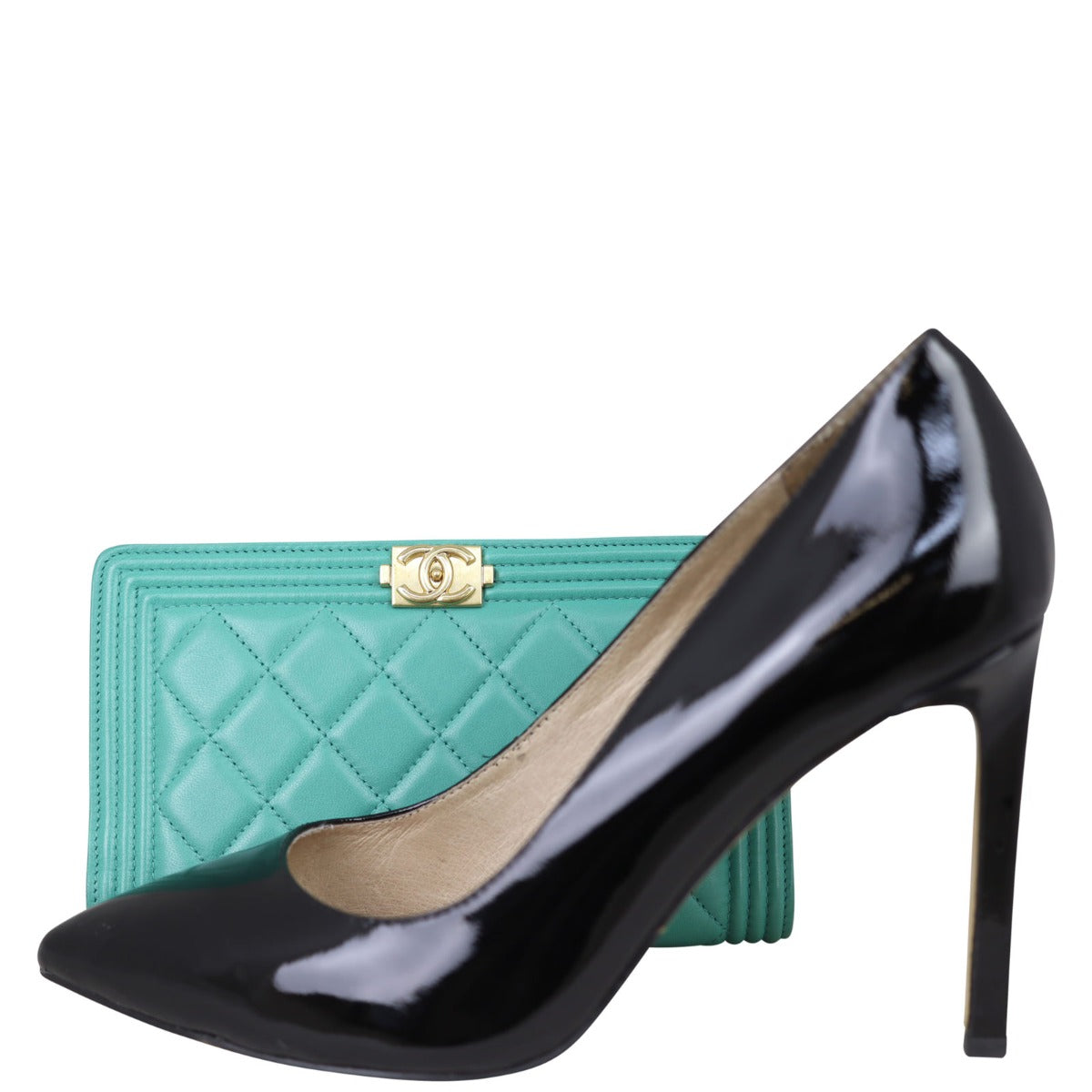 Chanel Boy Long Flap Wallet |  Light Teal