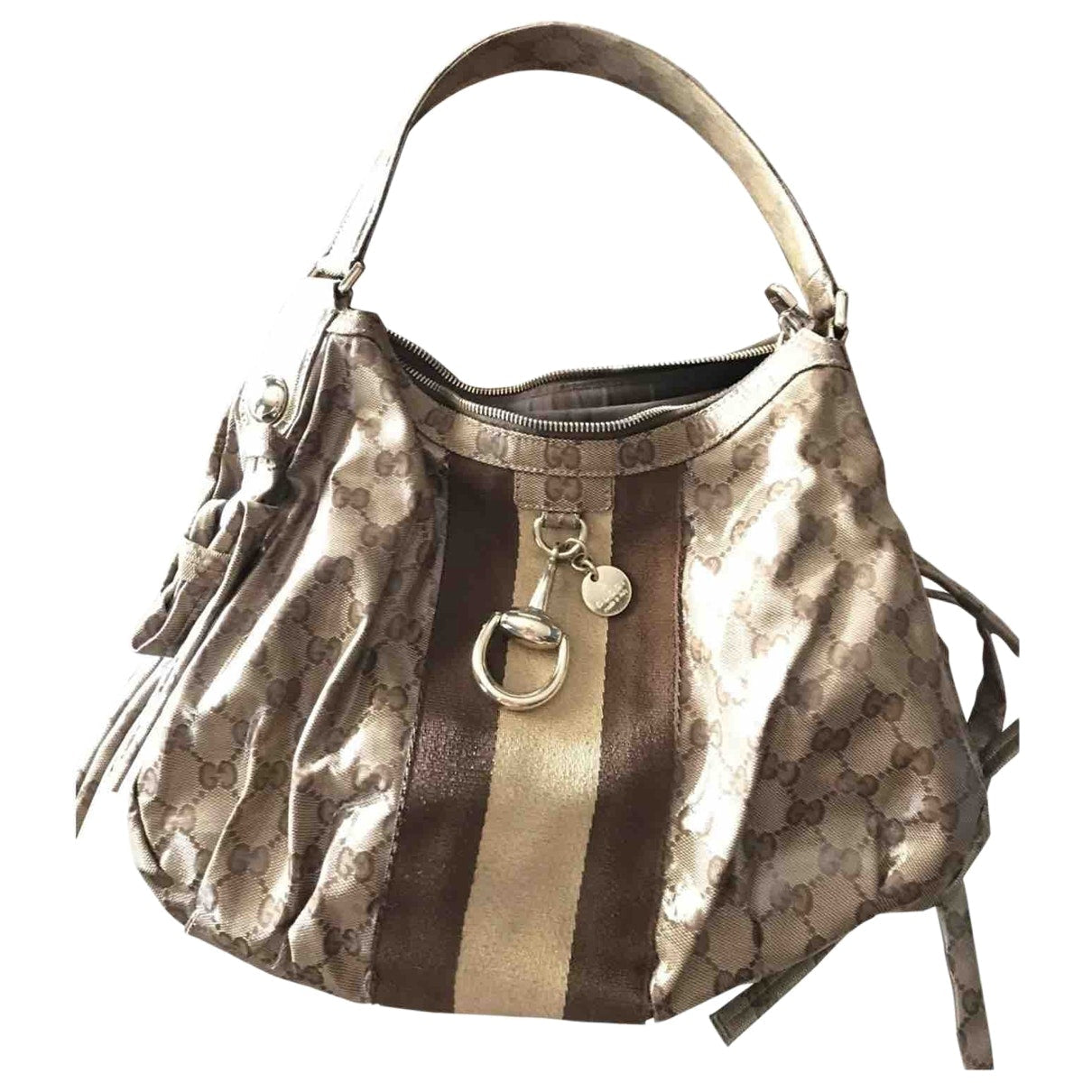 Gucci brown cloth handbag