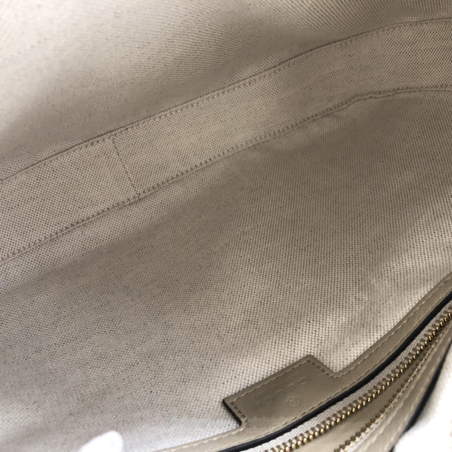 Gucci Gucci Aria Calfskin Web Large Attache Shoulder Bag Women's Beige ( )