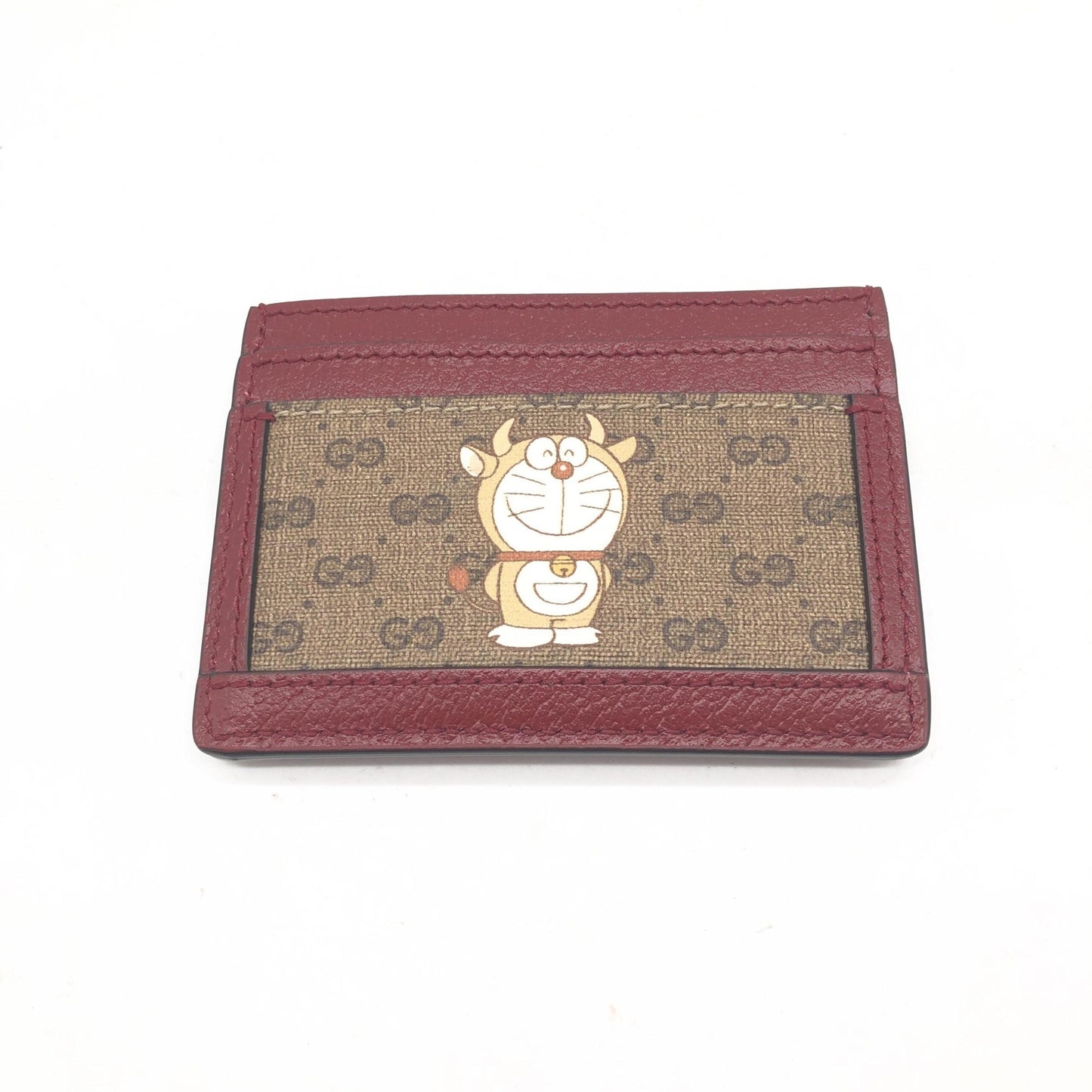 Gucci GG Supreme Card Case In Women's Burgundy ( )