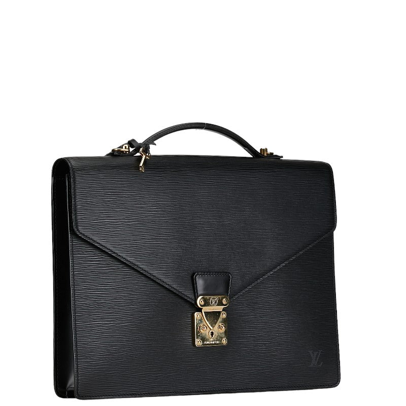 Louis Vuitton Epi Porte Document Handbag 2WAY M54462 Noir Black Leather  Louis Vuitton
