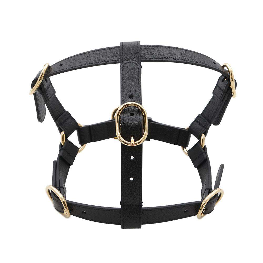 GUCCI ?Pet harness Black692963 Leather Size S