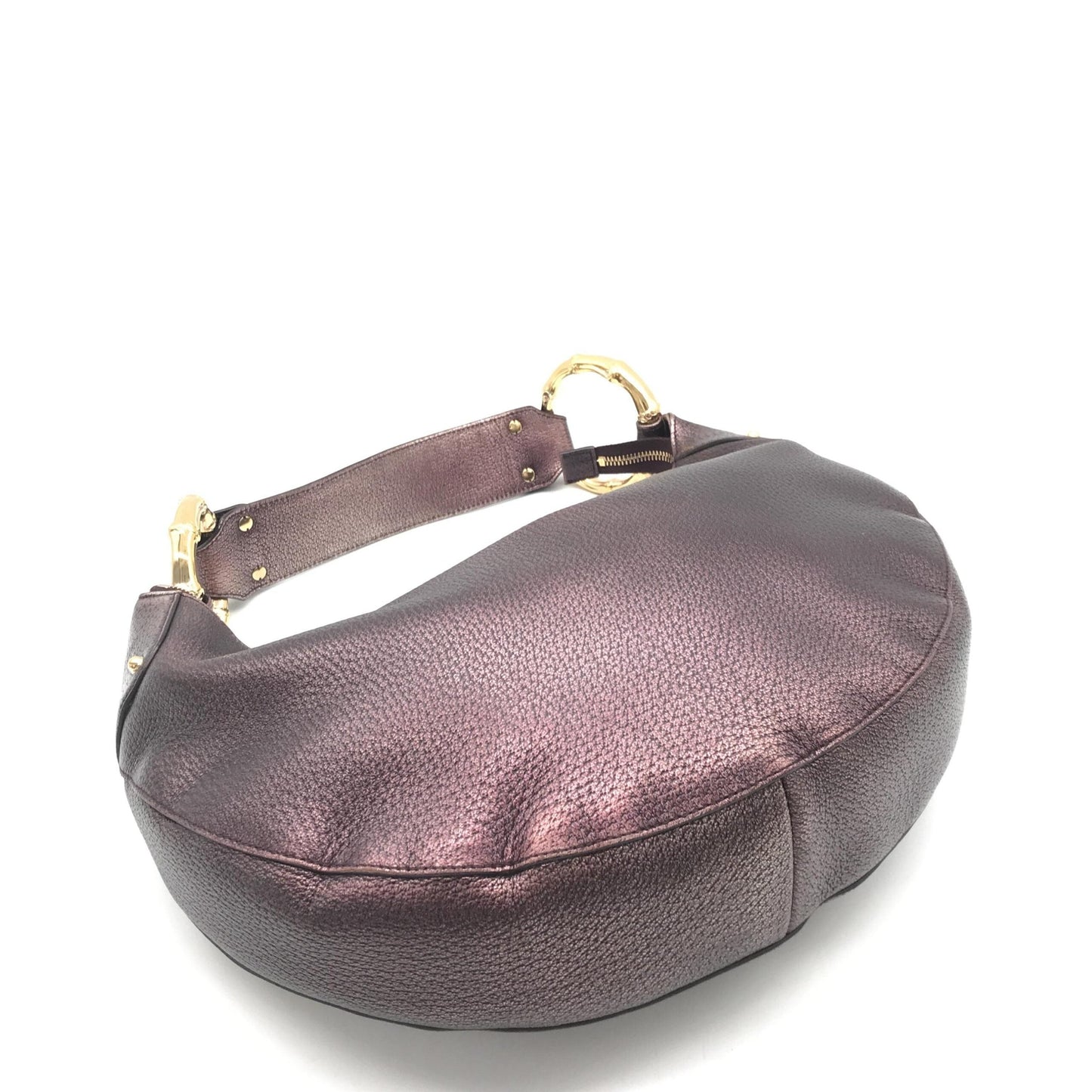Gucci Metallic Leather Bamboo Ring Hobo Women's Bag ( )