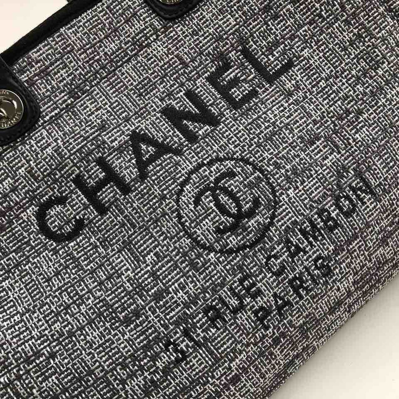 CHL Deauville Tote RafTop QualityTop Qualitya Canvas Bag Black/White For Women 14.9in/38cm