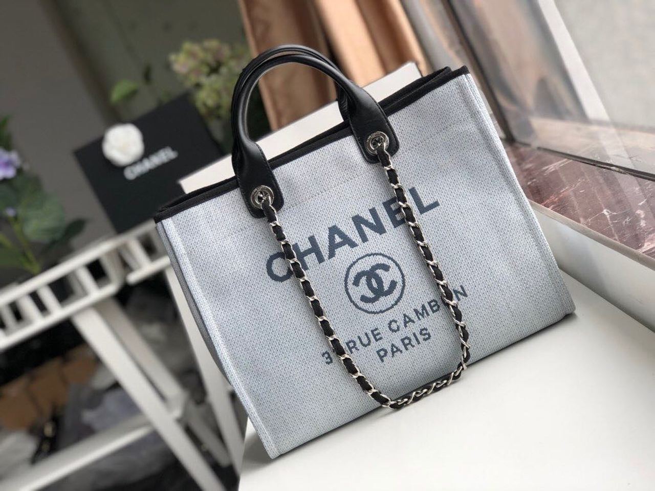 CHL Deauville Tote 38cm White Gray For Women A66941