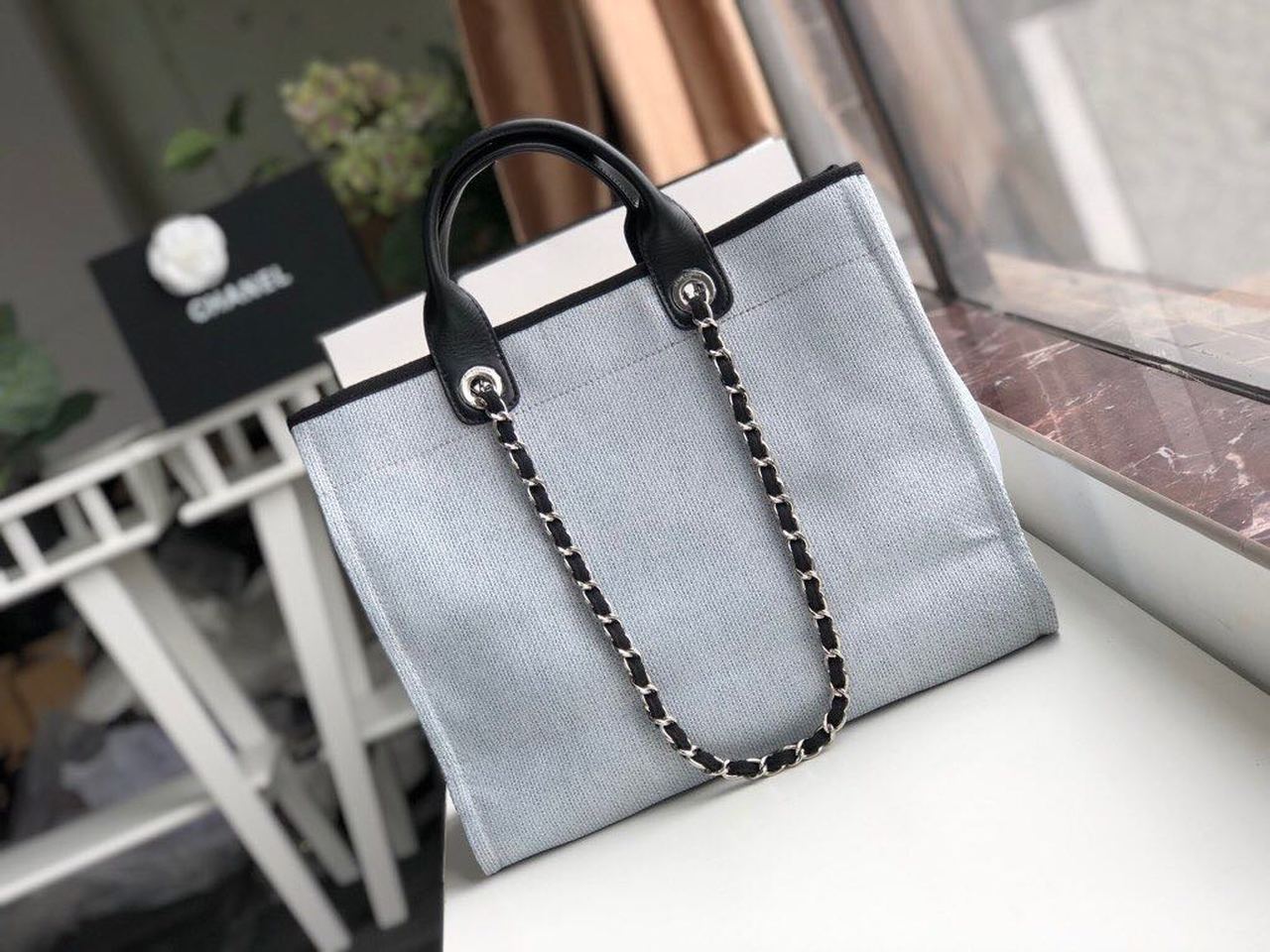 CHL Deauville Tote 38cm White Gray For Women A66941