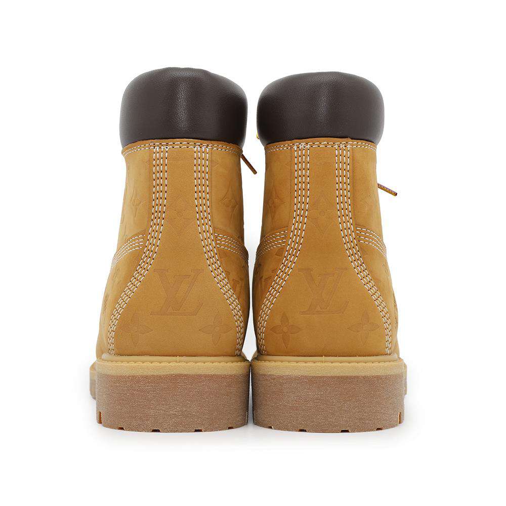 LOUIS VUITTON LV × Timberland 6-IN EncreBoots Beige1AD72V NubuckCalf Leather Size 9
