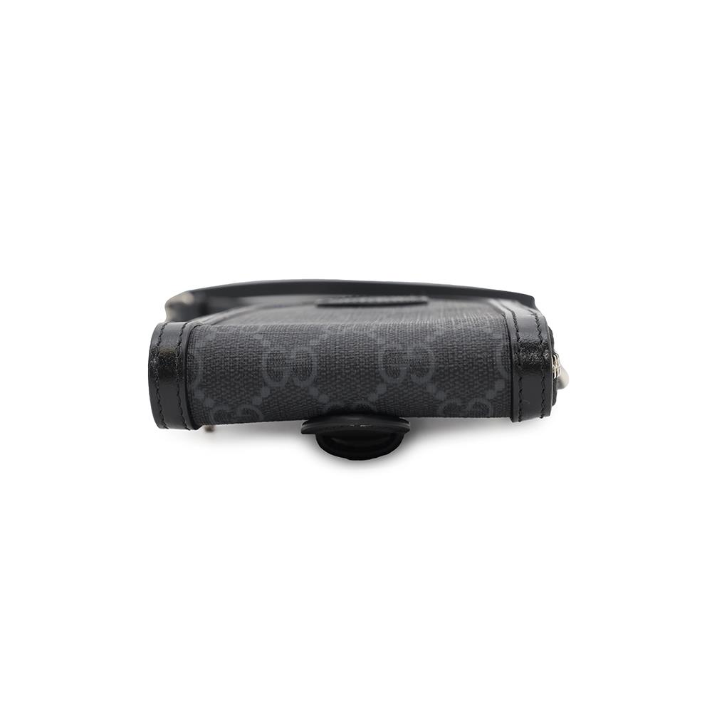 GUCCI ?GG Supreme Phone Shoulder Pouch Black724357 PVC Leather